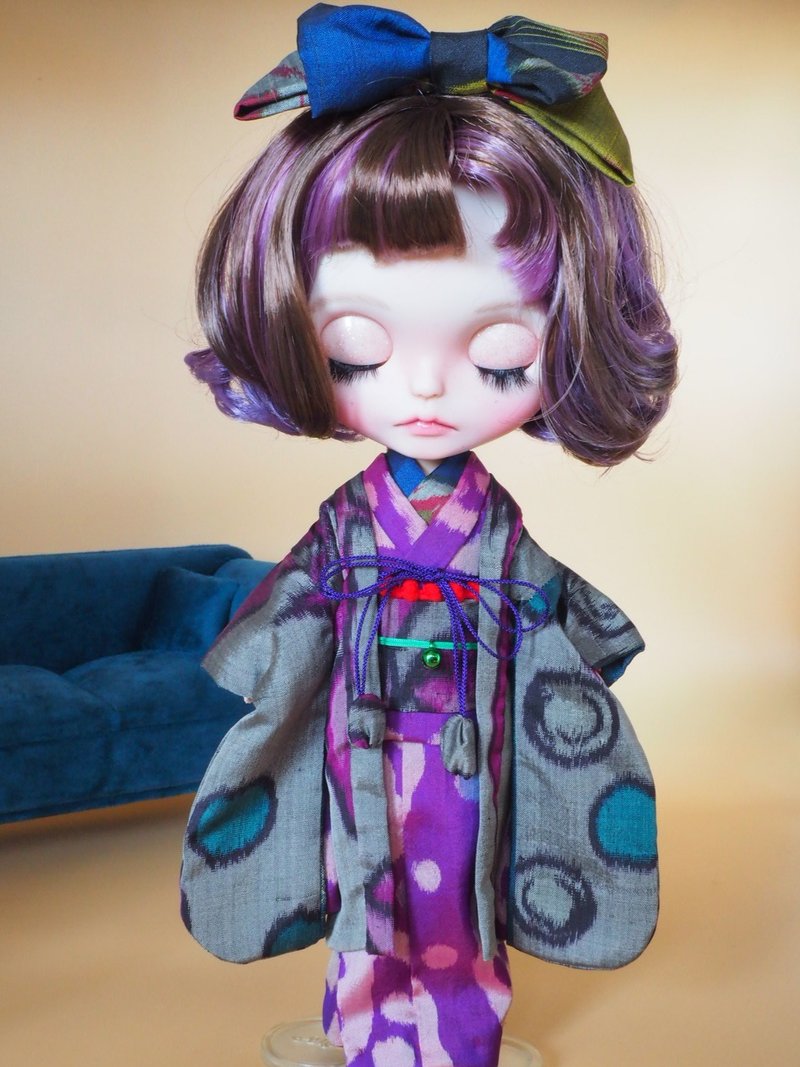 这款现代可爱的 Blythe 尺寸和服 - 玩偶/公仔 - 丝．绢 紫色