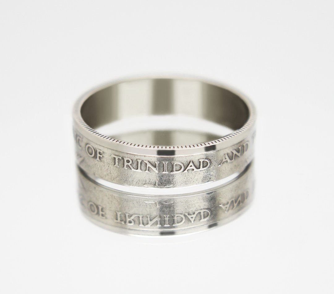 Trinidad and Tobago Coin Ring 25 cents 1976-2018 coin rings for men coin rings - 戒指 - 其他金属 