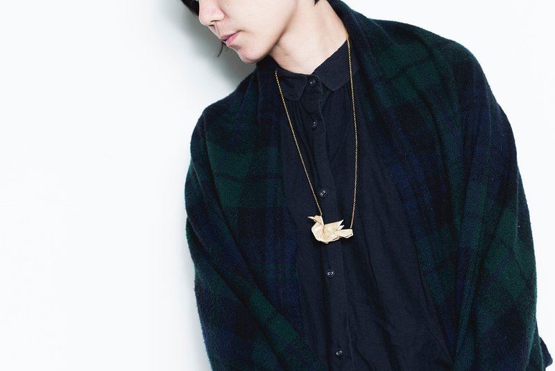 \金鸟园/ 折纸项链_唱歌鸟 - 项链 - 丝．绢 金色