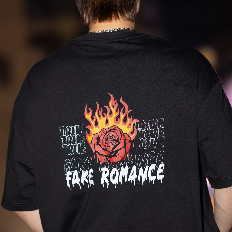 【CREEPS】Fake Romance 宽松重磅印花T恤 210g - 男装上衣/T 恤 - 棉．麻 多色