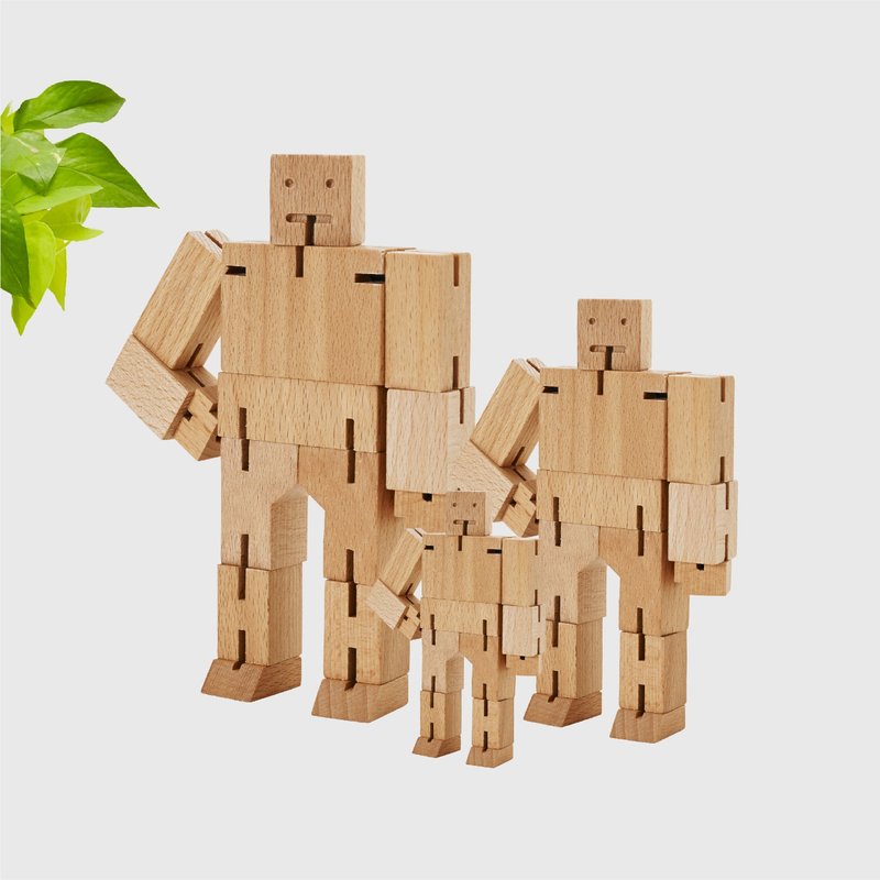 Cubebot 酷比人【朴实木三件组】木制变形积木机器人益智玩具礼物 - 玩具/玩偶 - 木头 