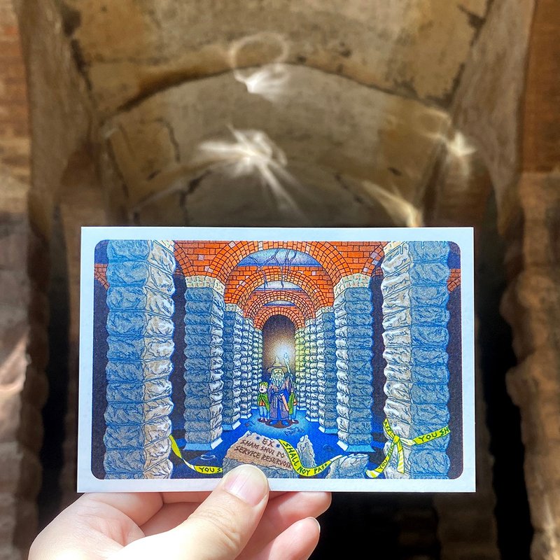 主教山蓄水池 (Risograph Postcard) - 卡片/明信片 - 纸 金色