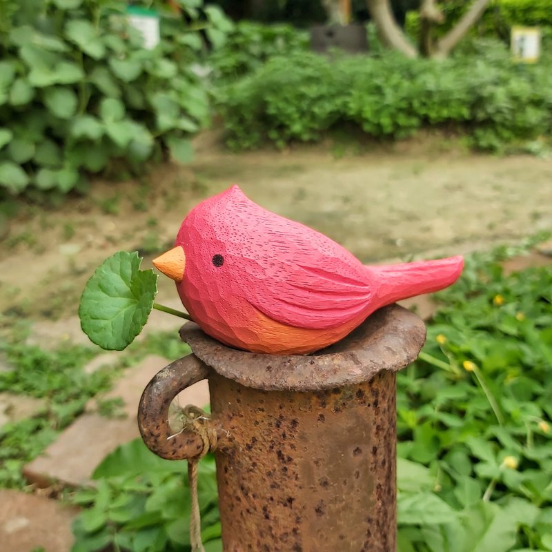 红雀 木雕(无现货/需订购) - 玩偶/公仔 - 木头 红色