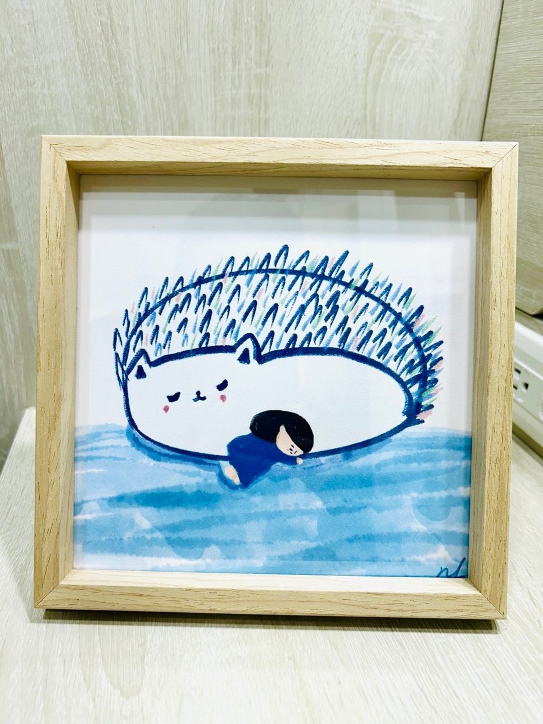 刺猬与我木框画 - 画框/相框 - 木头 白色