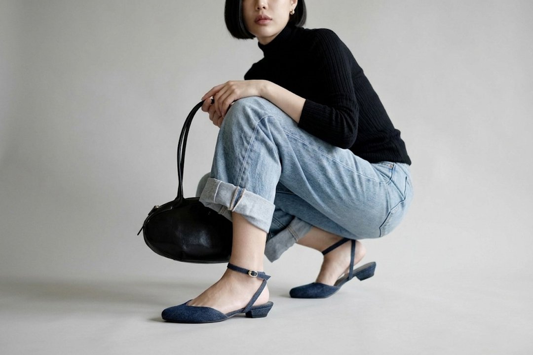Denim. X (深蓝)  | WL - 高跟鞋 - 棉 蓝色