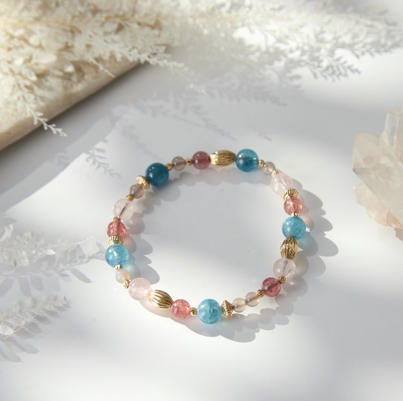 l Magnet l 蓝绿晶 草莓晶 粉晶 水晶手串 贵人 桃花 招财 手链 - 手链/手环 - 水晶 红色