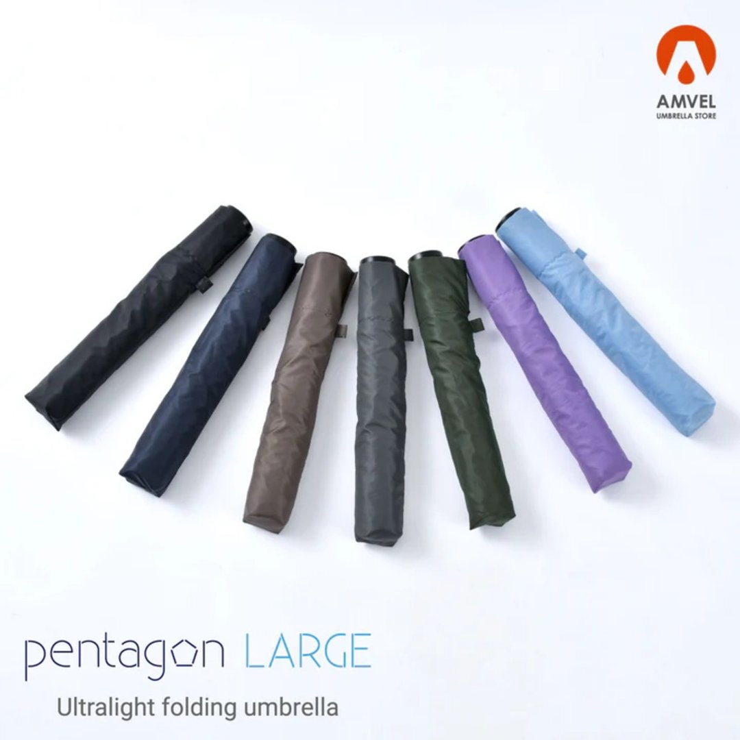 【 轻便 】更长更大更保护的日本伞 | Amvel Pentagon Large - 雨伞/雨衣 - 防水材质 黑色