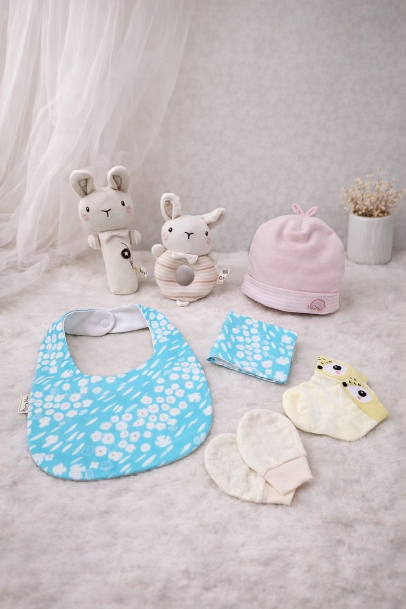 限量手作满月礼盒 韩日纯棉口水巾・人气宝宝礼物首选 - 围嘴/口水巾 - 棉．麻 多色