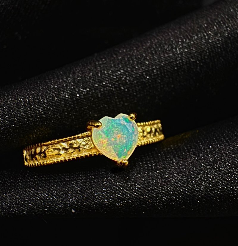 致爱。爱心 欧泊 戒指 925银 opal s925 silver 925银 纯银 戒指 - 戒指 - 纯银 多色