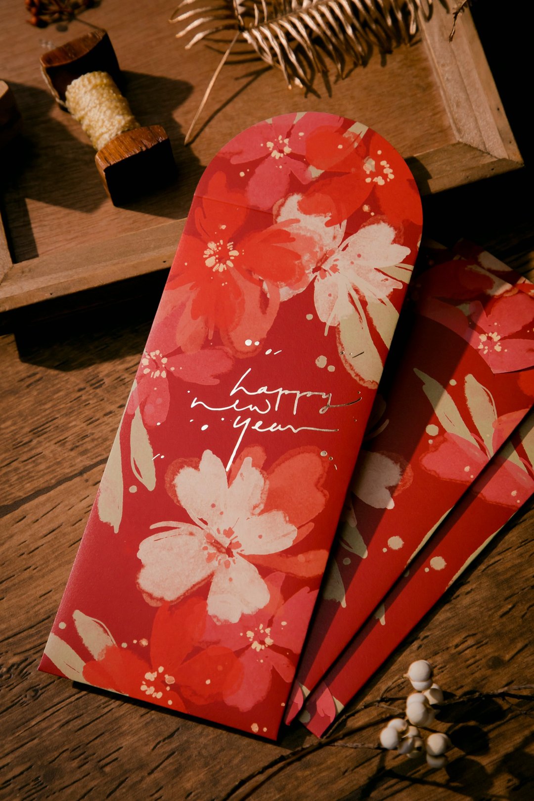 花开春吉【烫金红包袋】 - 新年花开(3入) - 红包/春联 - 纸 红色