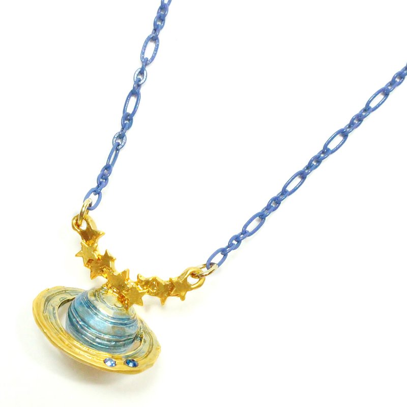 Saturn Necklace Saturn / Necklace NE377 - 项链 - 其他金属 蓝色