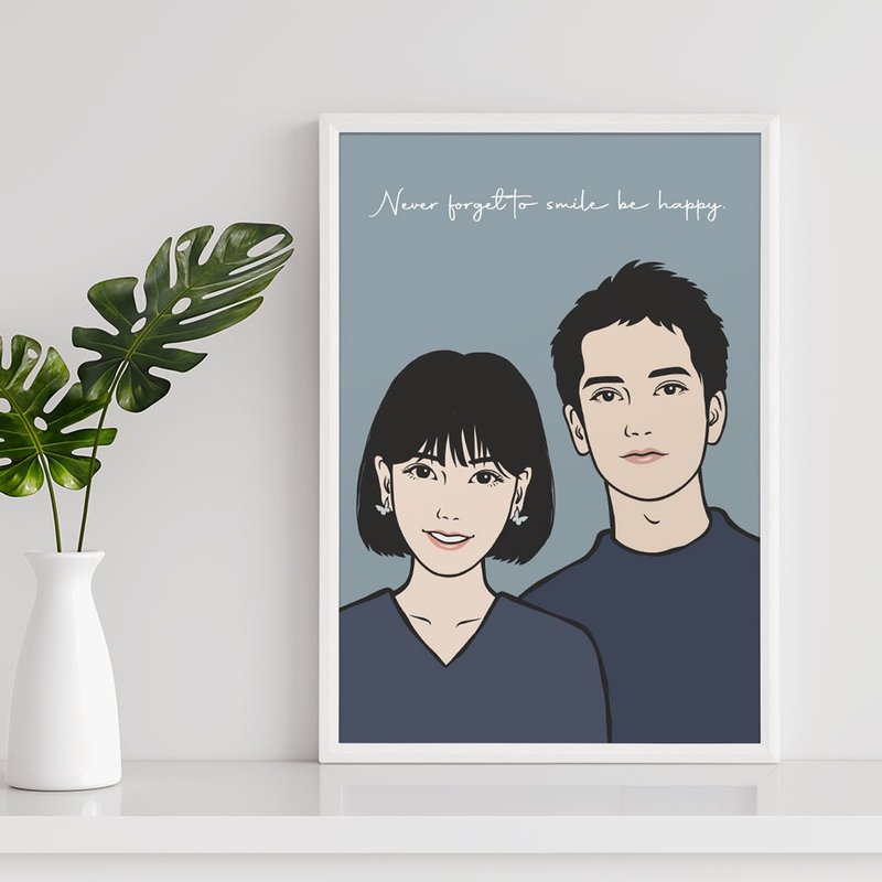 定制人像宠物画 / 送白色细相框 (文艺风) - 订制画像 - 塑料 白色