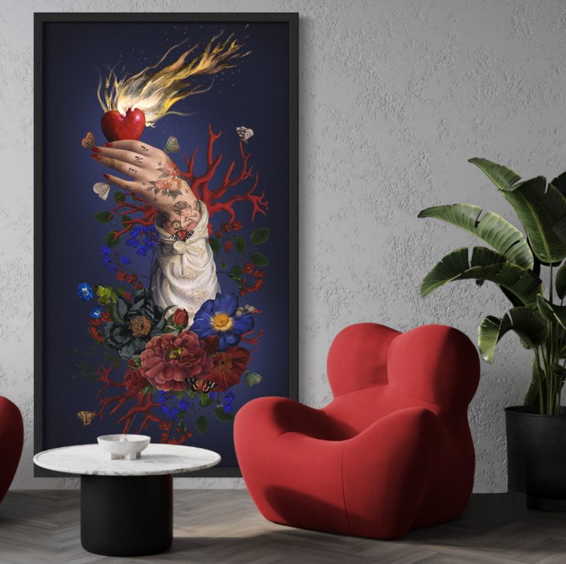 法国VOGLIO BENE【阿门】超大型挂画/挂布/壁挂/装饰画 - 海报/装饰画/版画 - 聚酯纤维 蓝色