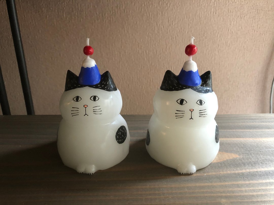 Fujisan cat  L size - 蜡烛/烛台 - 蜡 白色