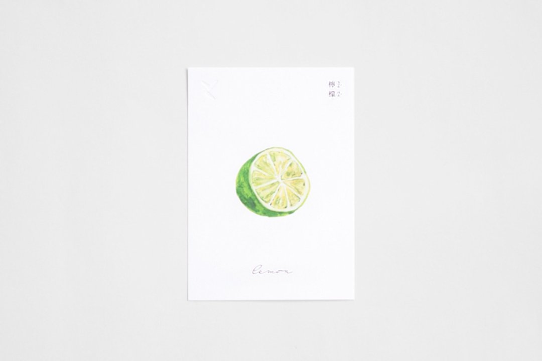 【+t企划】水果明信片-柠檬半颗 - 卡片/明信片 - 纸 白色