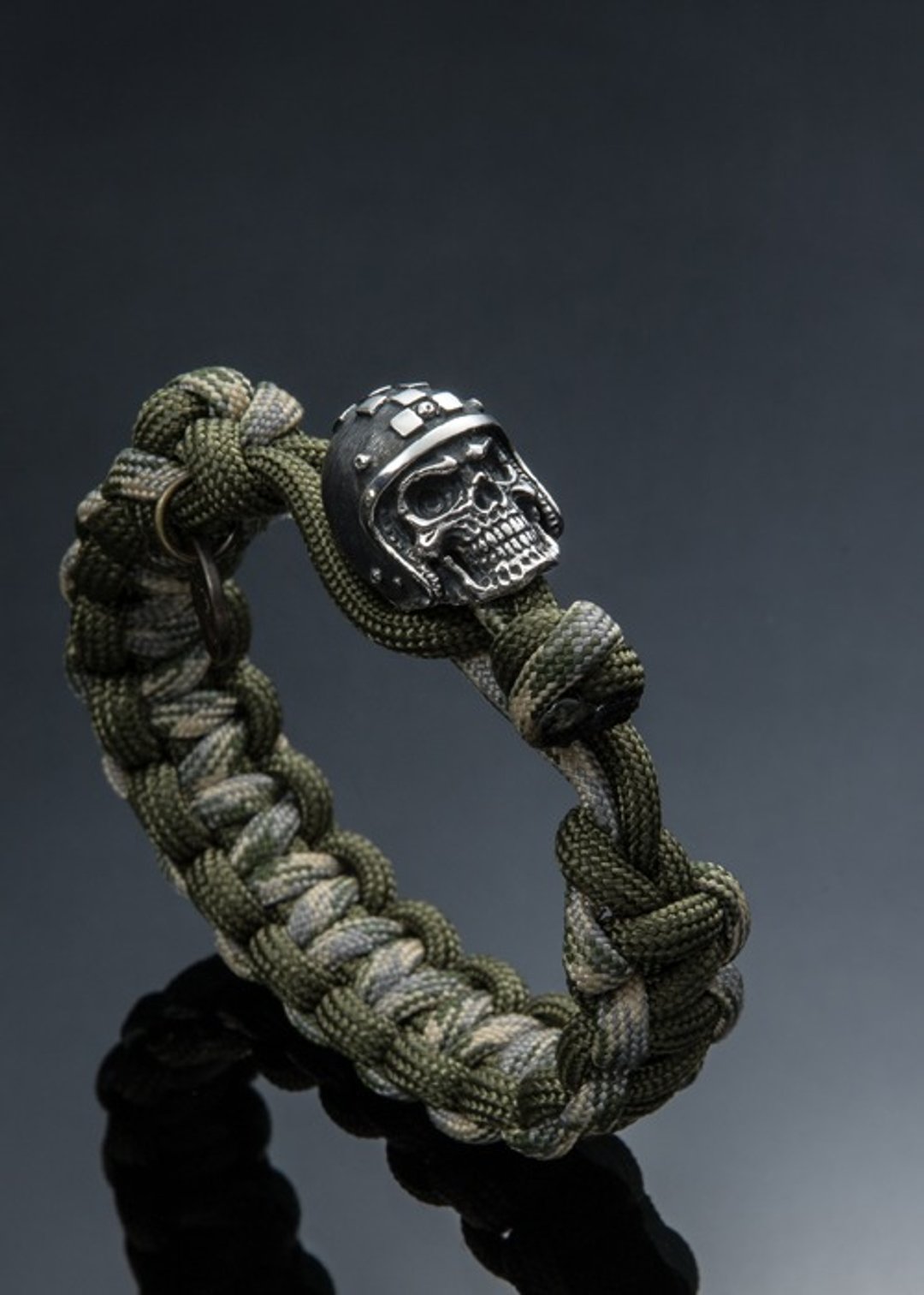 Helmet Skull Survival Bracelet 安全帽骷髅求生手环 (数位迷彩) - 手链/手环 - 纯银 