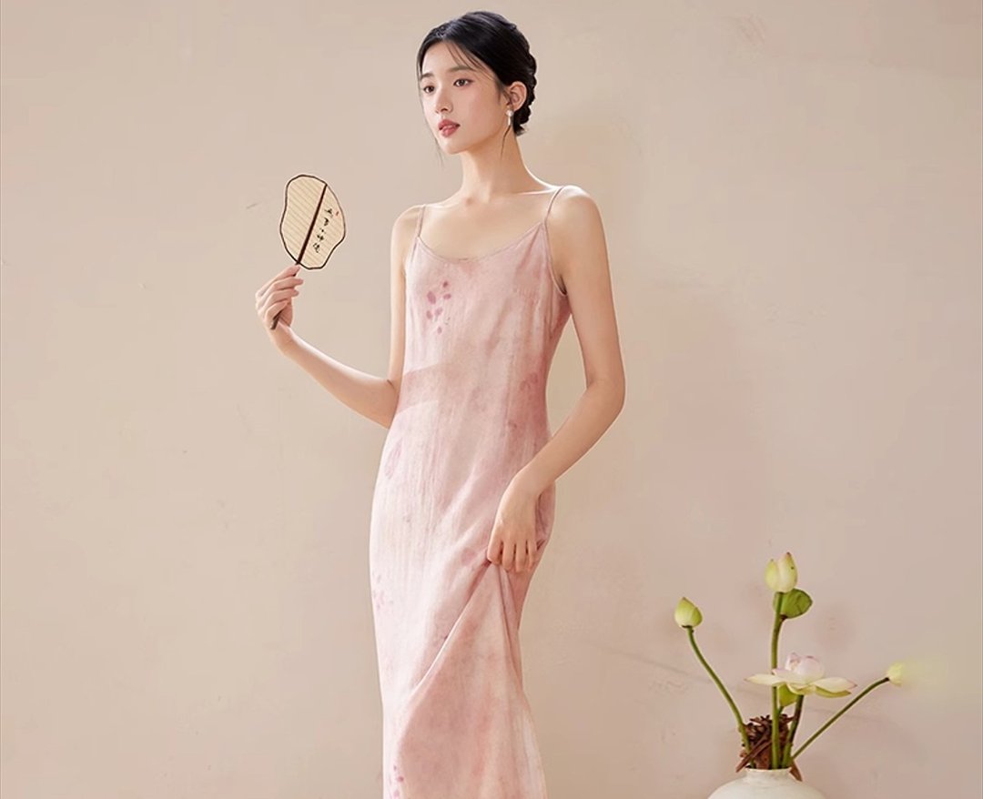 新中式复古中國風 气质收腰 外披/吊帶裙 - 女装上衣 - 其他材质 粉红色