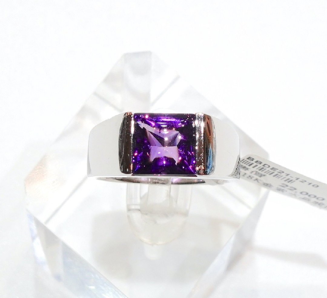 宝丽金珠宝-天然紫水晶18K金台戒指 - 戒指 - 宝石 