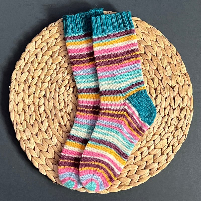 条纹女士温暖手工袜/温暖针织配件 - 袜子 - 羊毛 多色