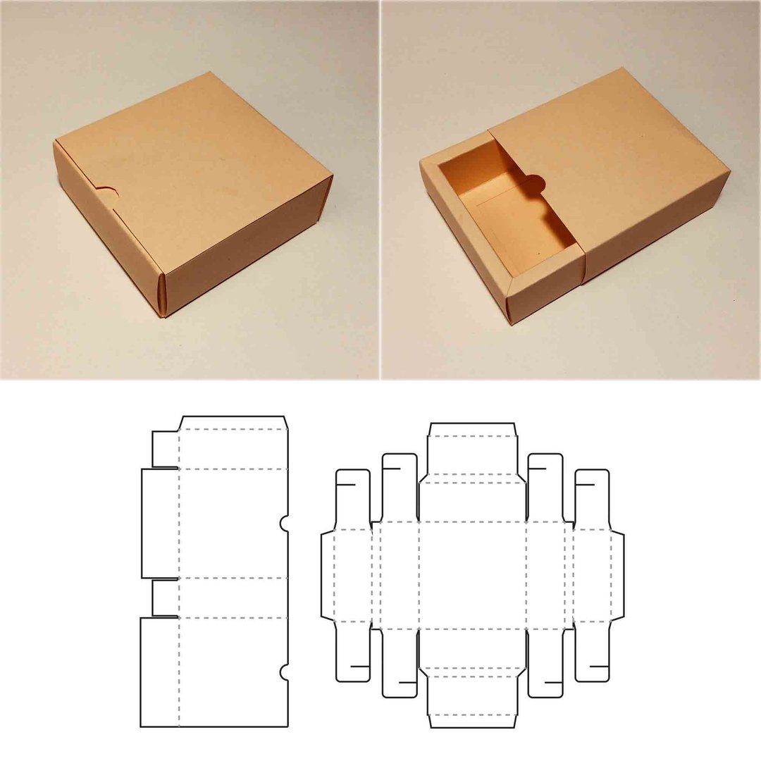 Drawer box template, slide box, drawer gift box, slider box, sliding box, Cricut - 图文模板设计 - 其他材质 