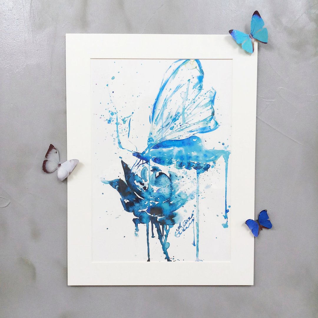Alice Hobbey 复制原画/挂画/装饰/水彩画/插画/蝴蝶/玫瑰 - 海报/装饰画/版画 - 纸 多色