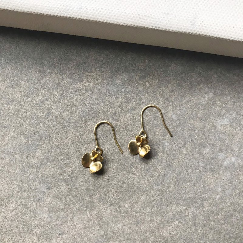 黄铜耳环_朵朵开(可改夹) - 耳环/耳夹 - 铜/黄铜 金色