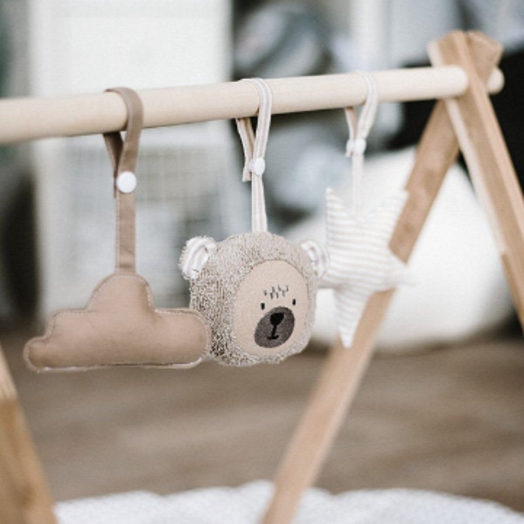 Baby Bear Toys - soft plush teddy baby play gym toy - 玩具/玩偶 - 棉 咖啡色