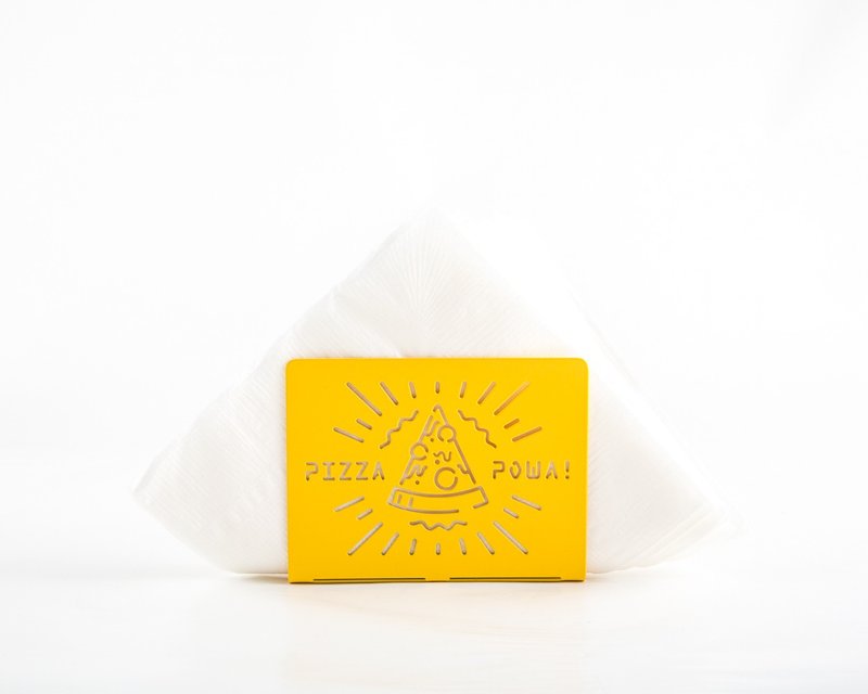 餐巾架 Pizza Powa。时尚的中心单品。厨房装饰 - 餐刀/叉/匙组合 - 其他金属 黄色