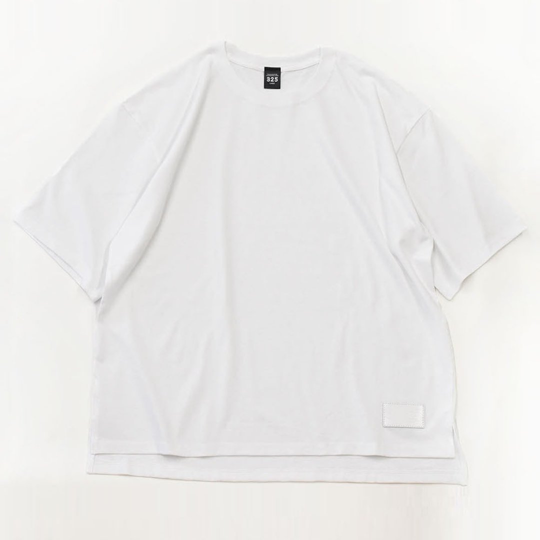 Big silhouette side slit T-shirt unisex oversized side slit T-shirt [White] TC007 - 中性连帽卫衣/T 恤 - 棉 白色