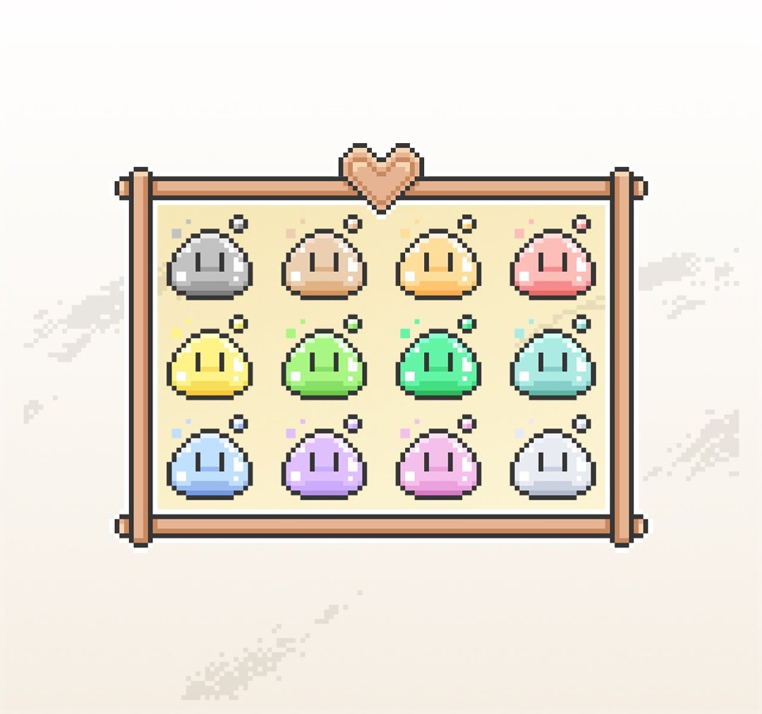 Twitch订阅者徽章及小奇点徽章/忠诚徽章/像素风/魔物史莱姆 - Logo 设计/图案设计 - 其他材质 