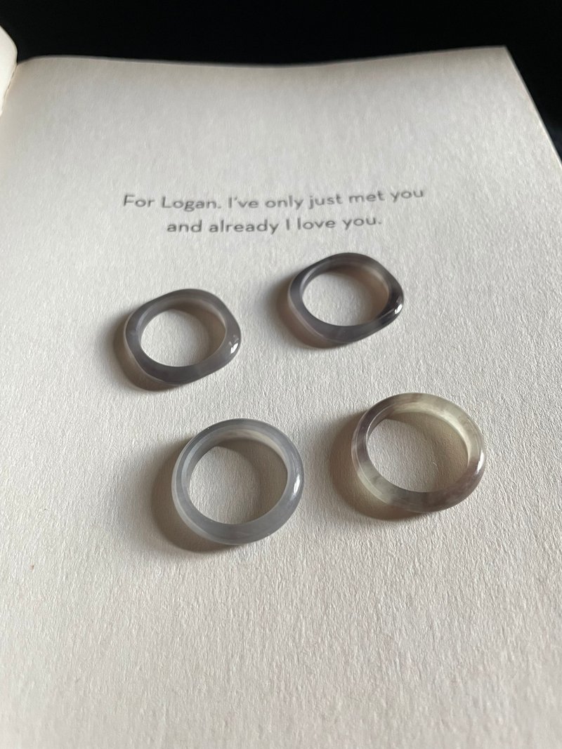 天然和田玉烟紫细戒 港码14 16 桔梗#109 S23 28 29 - 戒指 - 玉石 紫色