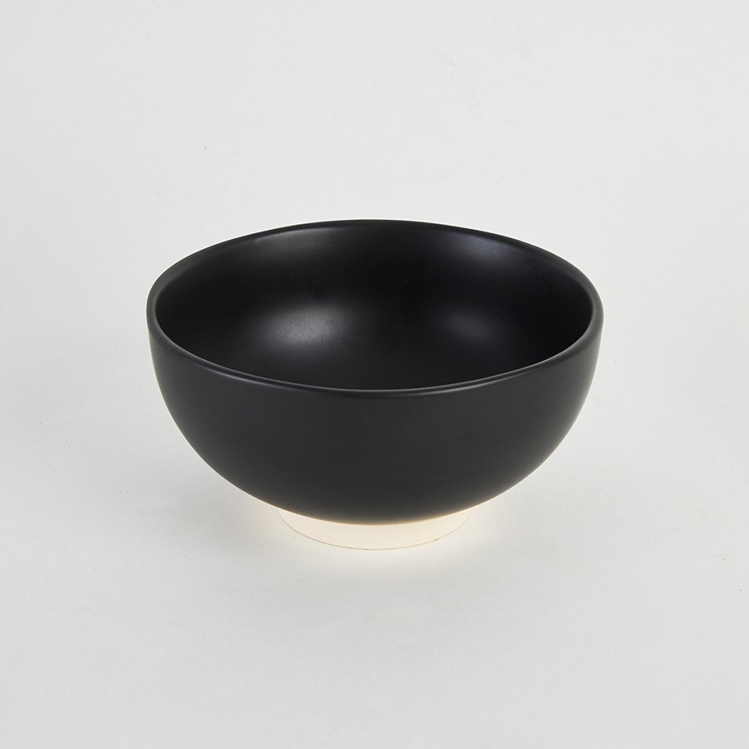 KOGA 许家陶器品 陶质六角大碗 (尖山黑) - 碗 - 陶 黑色