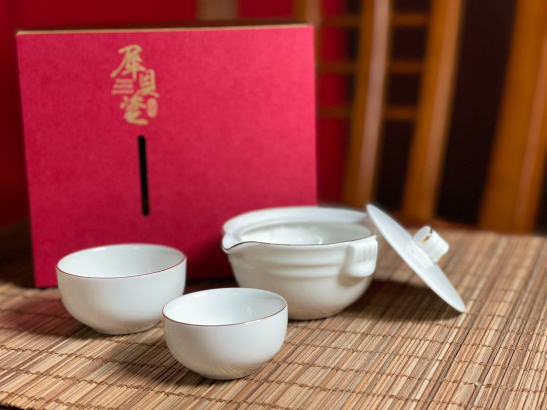 双韵 一壶二杯 携带组 - 茶具/茶杯 - 瓷 白色