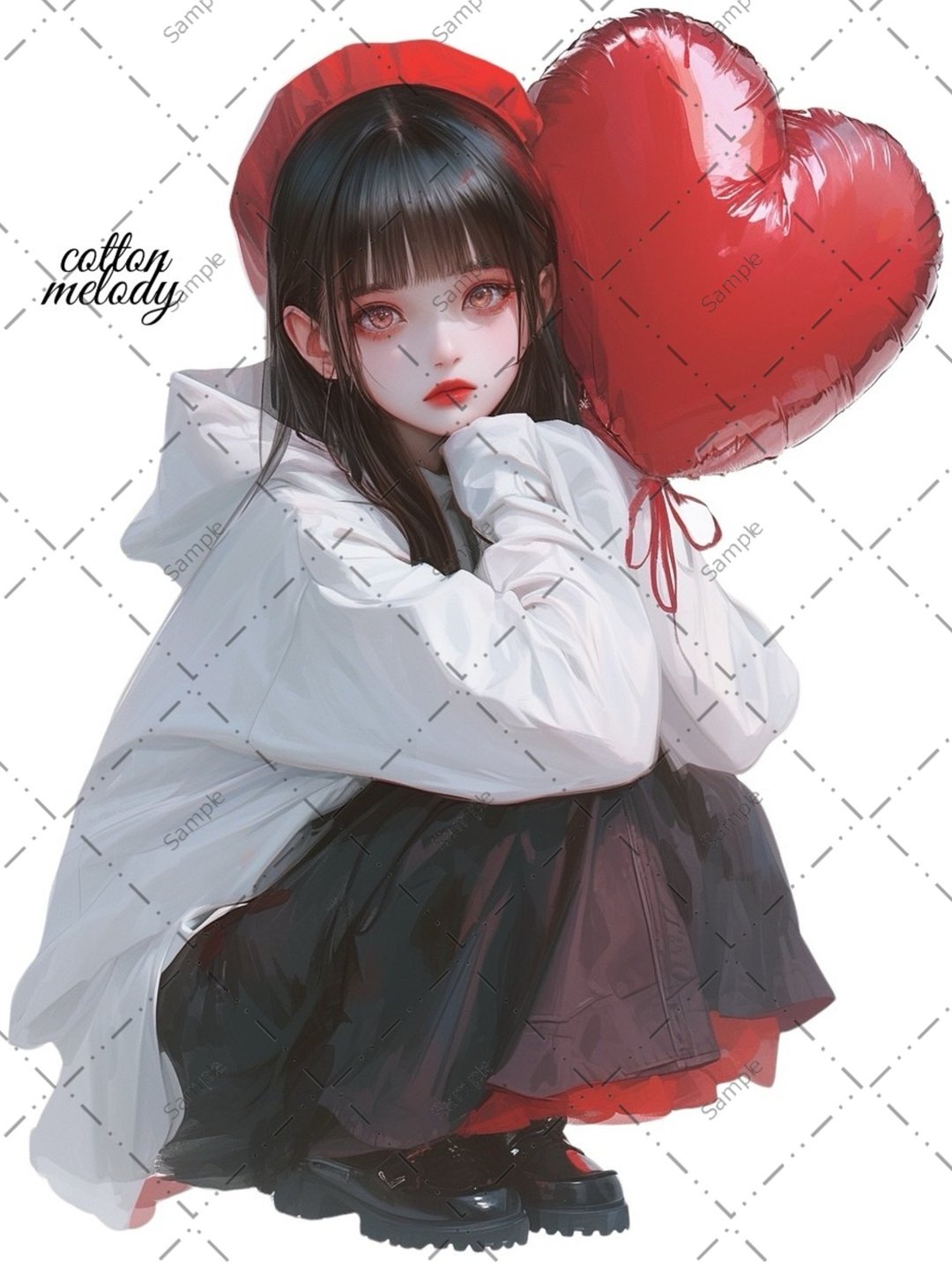 original sticker no.1285 人物贴纸 原创贴纸 人像贴纸 女孩贴纸 原创人物贴纸 - 贴纸 - 纸 