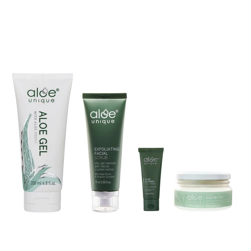 优尼客 芦荟胶+脸部去角质+乳木果滋润乳霜+芦荟蜂蜜凝胶面膜 - 面膜/冻膜 - 塑料 银色