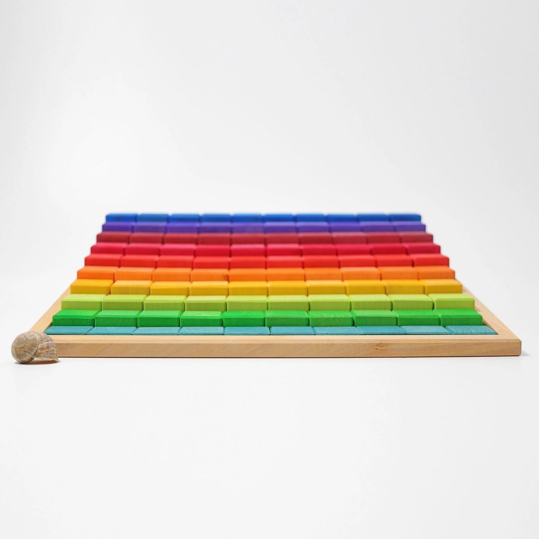 Grimm's - 大阶梯计数积木 - 100pcs - 玩具/玩偶 - 木头 多色