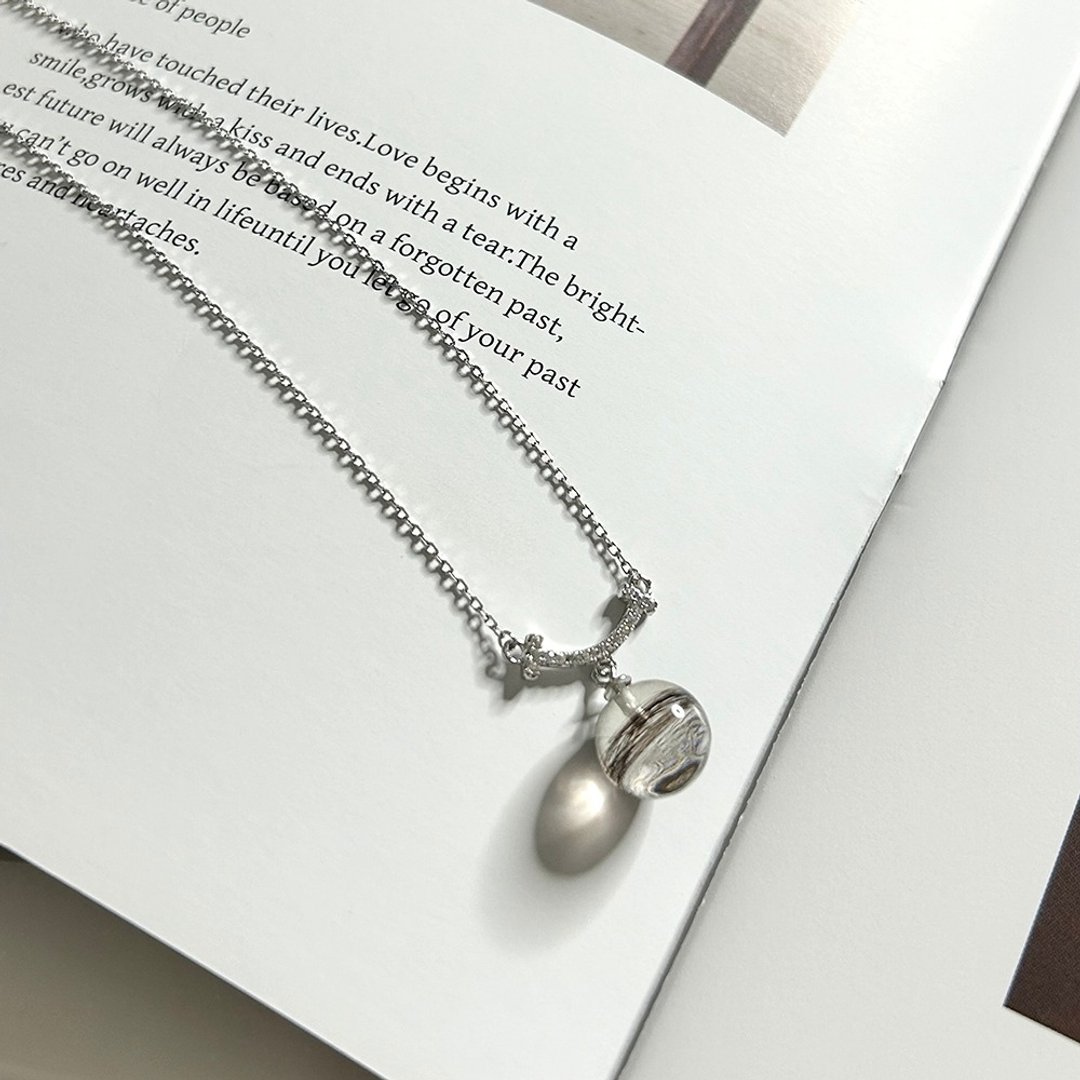NL03-1 宠物纪念品 宠物饰品 宠物毛发项链 胎毛纪念品 胎毛项链 - 订制抱枕/饰品 - 纯银 白色