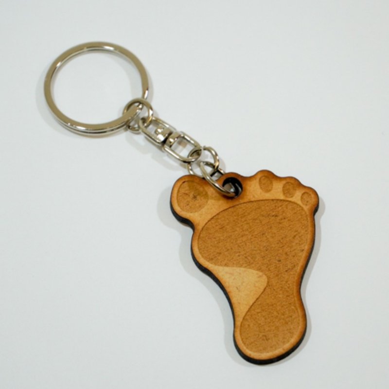 看见 齐柏林基金会 木质吊饰 花莲玉里稻田的 大脚印 钥匙圈 文创 - 吊饰 - 木头 咖啡色