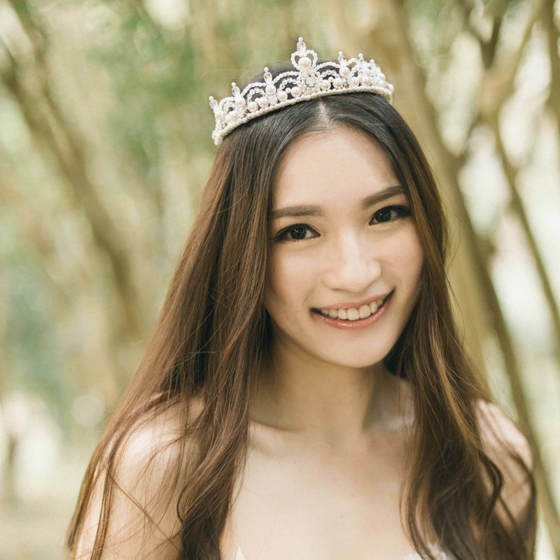 施华洛水晶王冠 - 发饰 - 宝石 白色