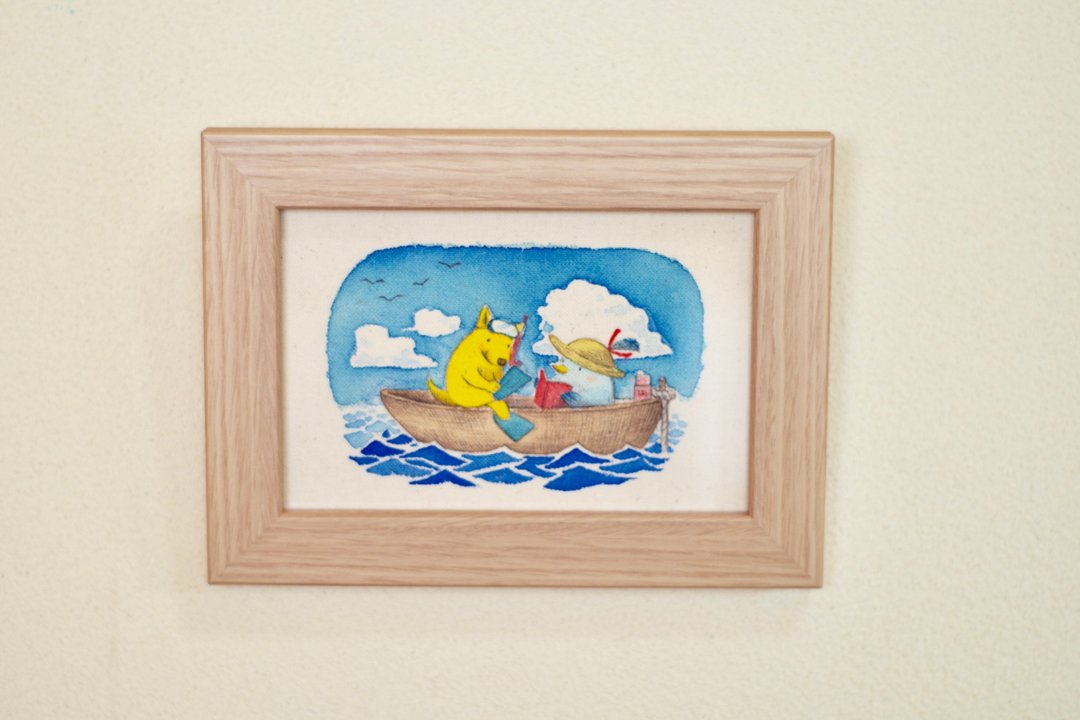original painting   Boat - 画框/相框 - 棉．麻 蓝色