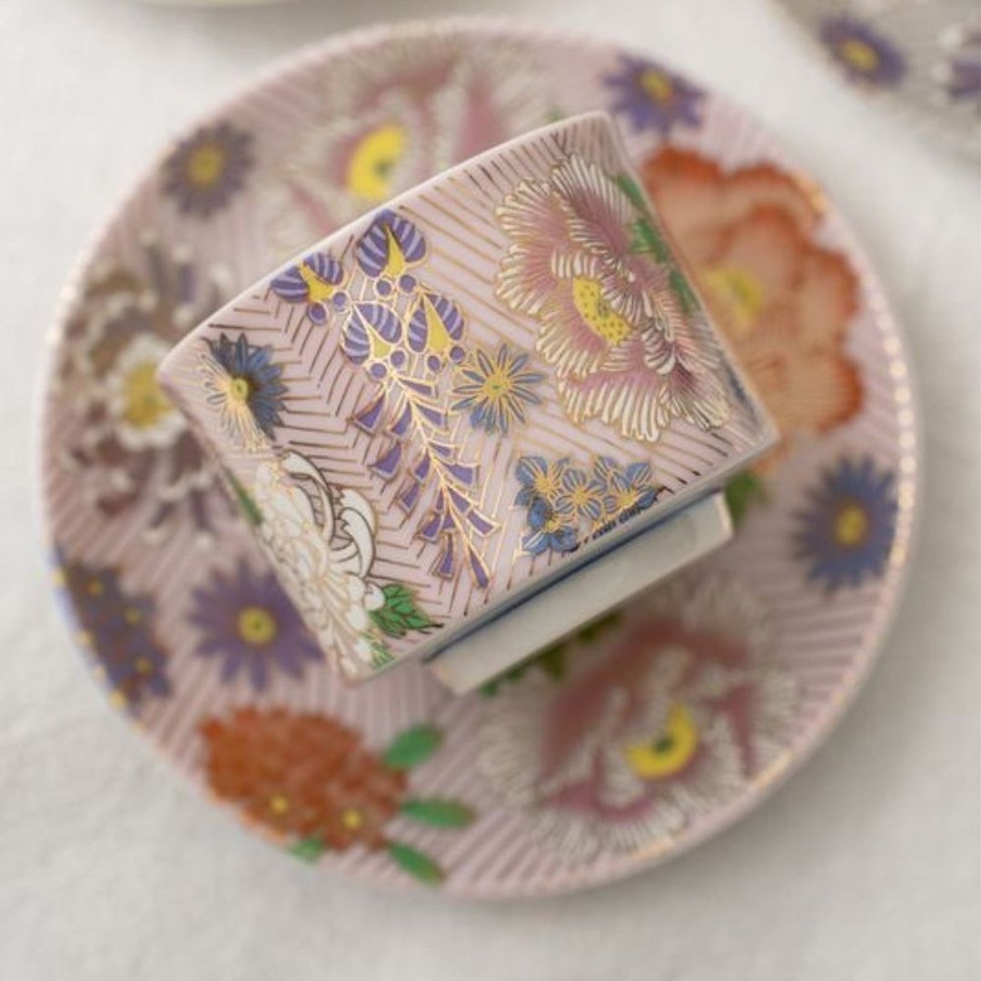 【入厝礼物】金花诘系列 杯盘组 /九谷晴 - 茶具/茶杯 - 其他材质 多色