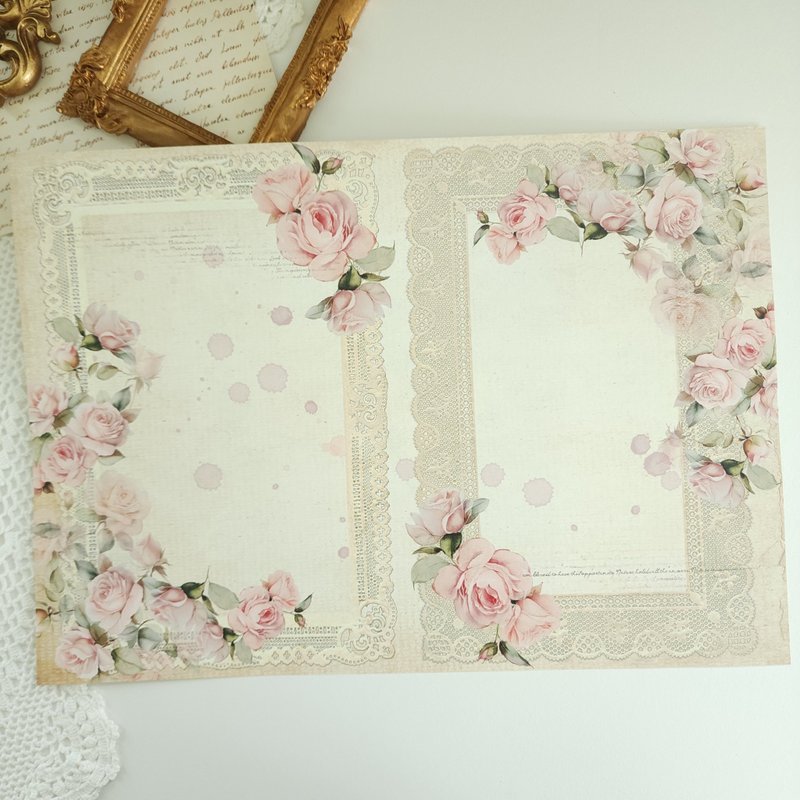 粉色玫瑰 设计纸 3 - 信封/信纸 - 纸 