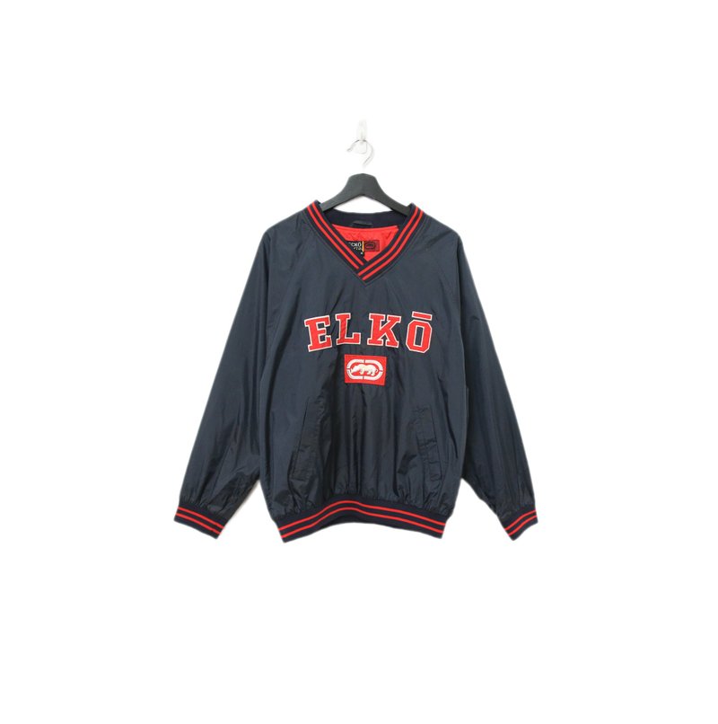 Back to Green-防风套头罩衫 美式撞色 刺绣字母h-06// vintage - 其他 - 尼龙 
