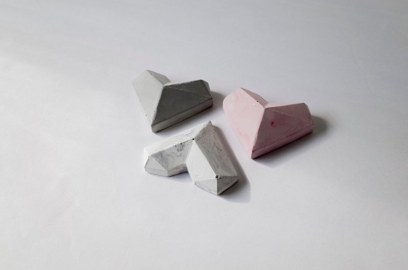 无所视室│ all is for LOVE 水泥几何爱心 - 摆饰 - 水泥 粉红色