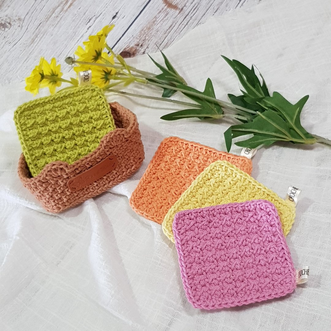 Handmade crochet coaster set of 4 - 杯垫 - 其他材质 
