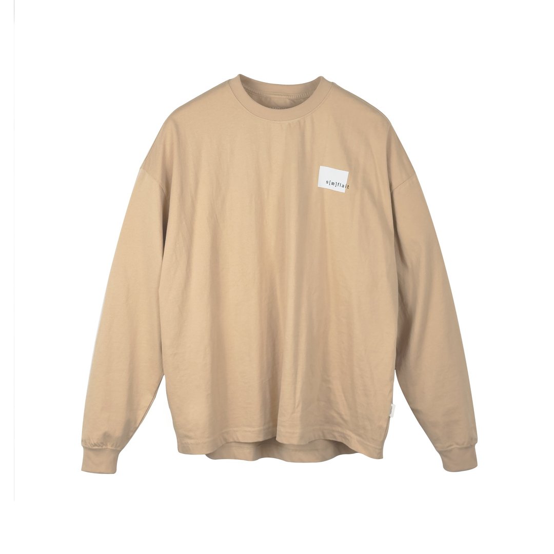 saeflait Long Tee / Boarding Pass - 女装 T 恤 - 棉 卡其色