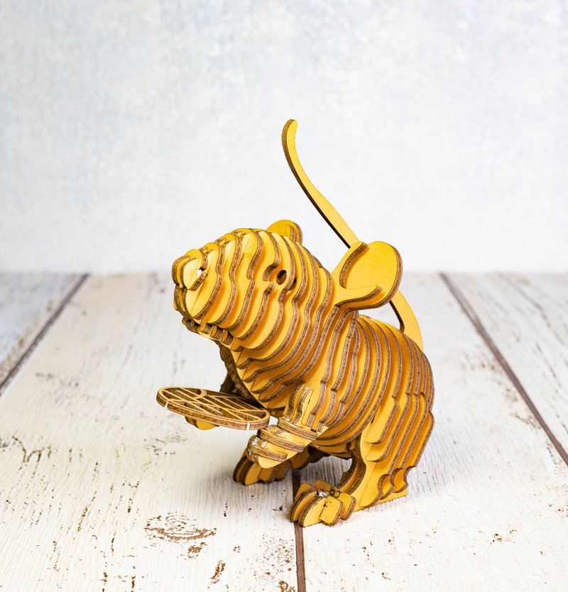 招财子鼠 DIY手作 3D摆饰 金色 - 木工/竹艺/纸艺 - 纸 金色