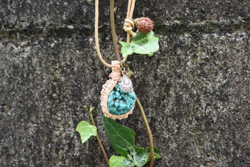 绿松石简约坠饰与泪滴造型吊饰 B tur007 - 项链 - 宝石 绿色