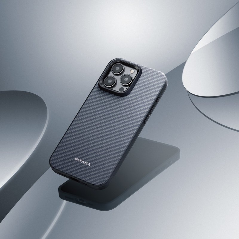 PITAKA | iPhone15 Pro 航太纤维磁吸军规手机壳 - 手机壳/手机套 - 其他人造纤维 黑色