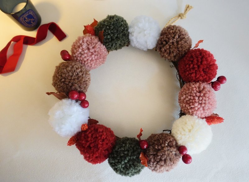 肉桂巧克力与热红酒的圣诞夜/28CM圣诞花圈 - 墙贴/壁贴 - 其他材质 咖啡色